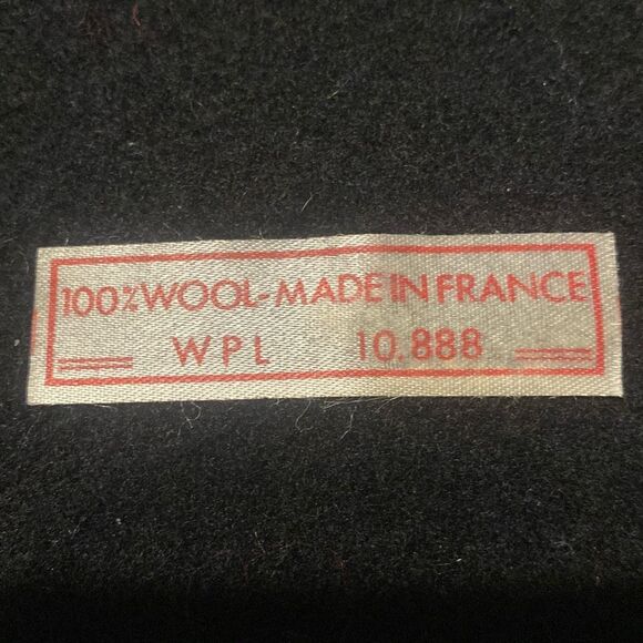 Vintage Beret 11” Made in France BLACK 100% Wool French Tam Hat 60s 70s 80s 10.8 - Picture 4 of 5